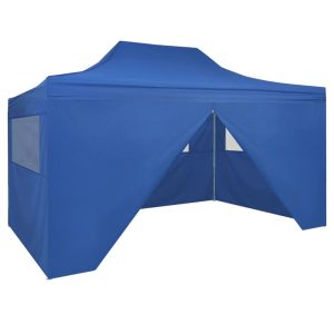 vidaXL foldbart telt pop-up med 4 sidevægge 3 x 4,5 m blå